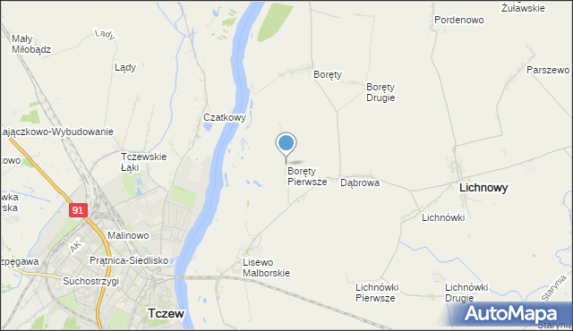 mapa Boręty Pierwsze, Boręty Pierwsze na mapie Targeo